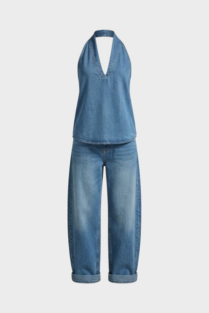 Women's Sleeveless V Neck Wide Leg Jumpsuit | Casual Style