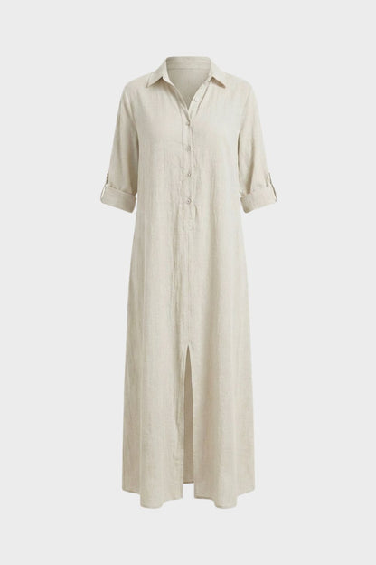 Women's Short Sleeve Shirt Style Dress | Maxi