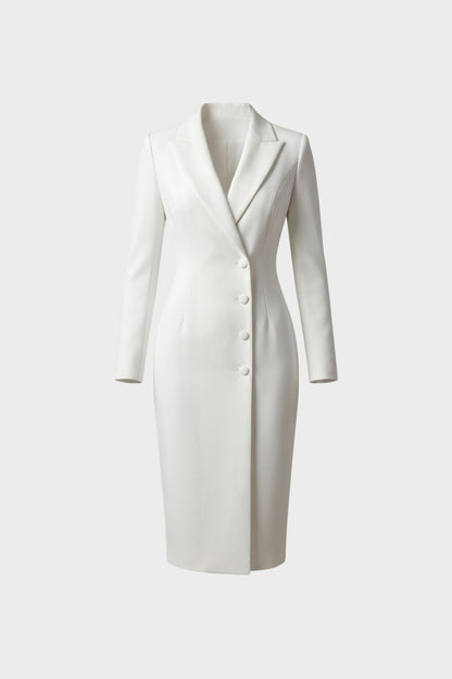 Women's Long Sleeve V Neck Midi Dress | Tailored Fit