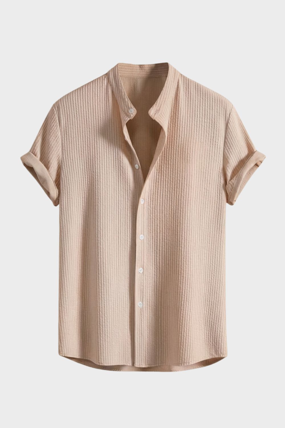Men's Italian Style Casual Button Front Summer Shirt | Rolled Sleeve
