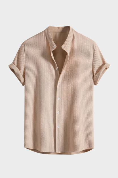 Men's Italian Style Casual Button Front Summer Shirt | Rolled Sleeve