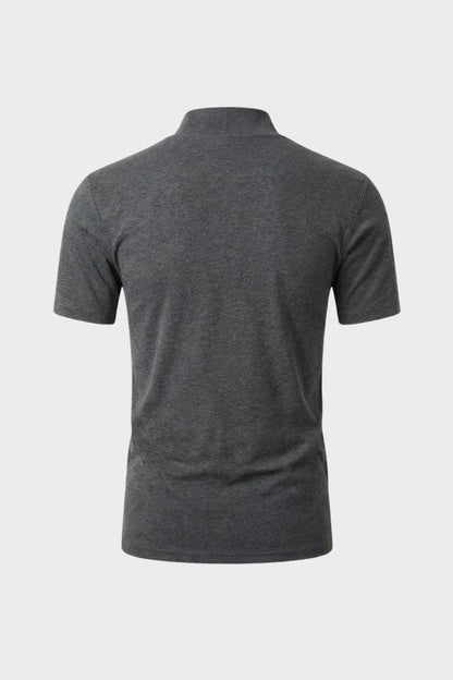 Men's Short Sleeve High Neck T-Shirt | Fitted