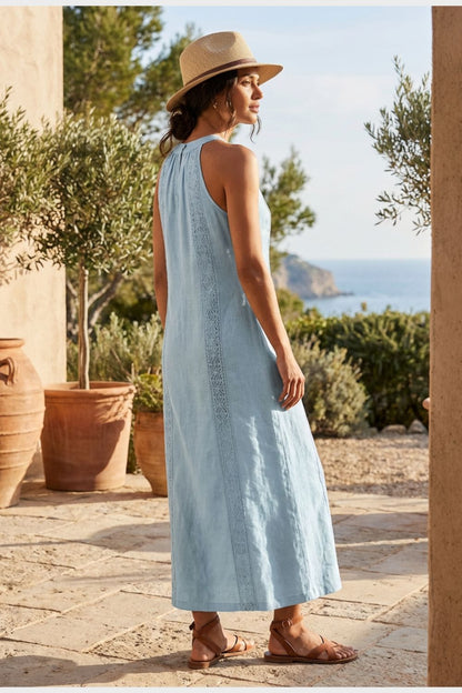 Women's Sleeveless High Neck Dress | Maxi