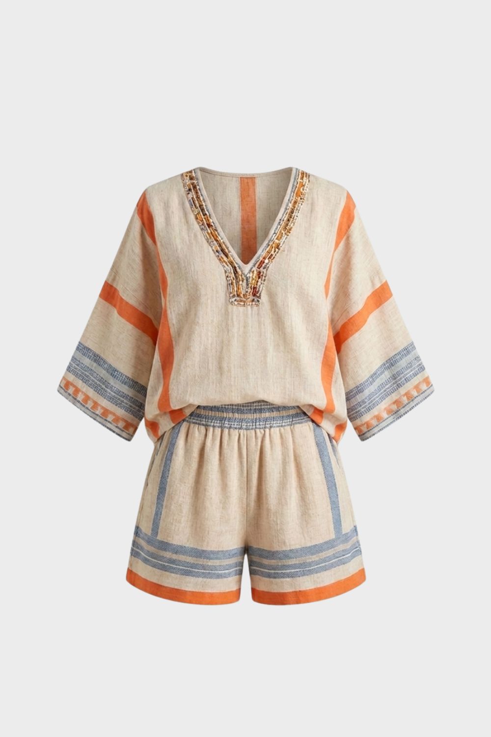Women's Short Sleeve Loose Fit Top and Shorts Set | Summer Look