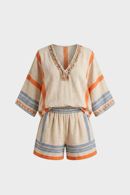 Women's Short Sleeve Loose Fit Top and Shorts Set | Summer Look