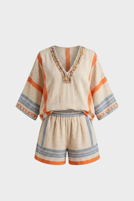 Women's Short Sleeve Loose Fit Top and Shorts Set | Summer Look