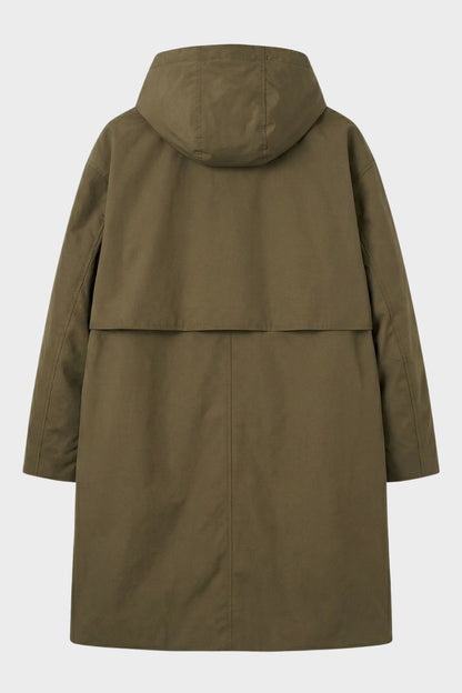Men's Hooded Coat with Notched Collar