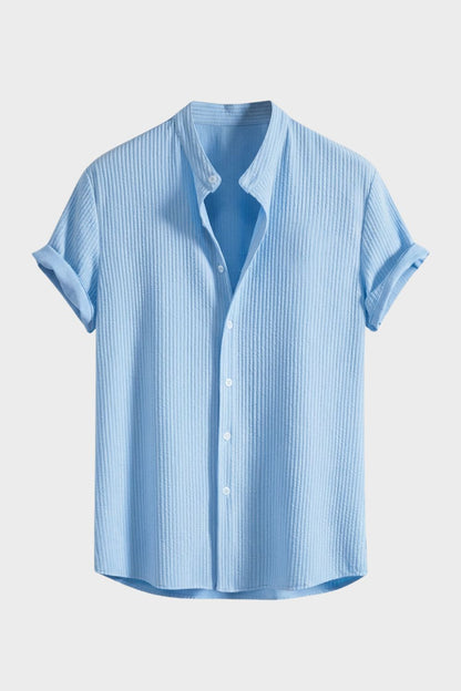 Men's Italian Style Casual Button Front Summer Shirt | Rolled Sleeve