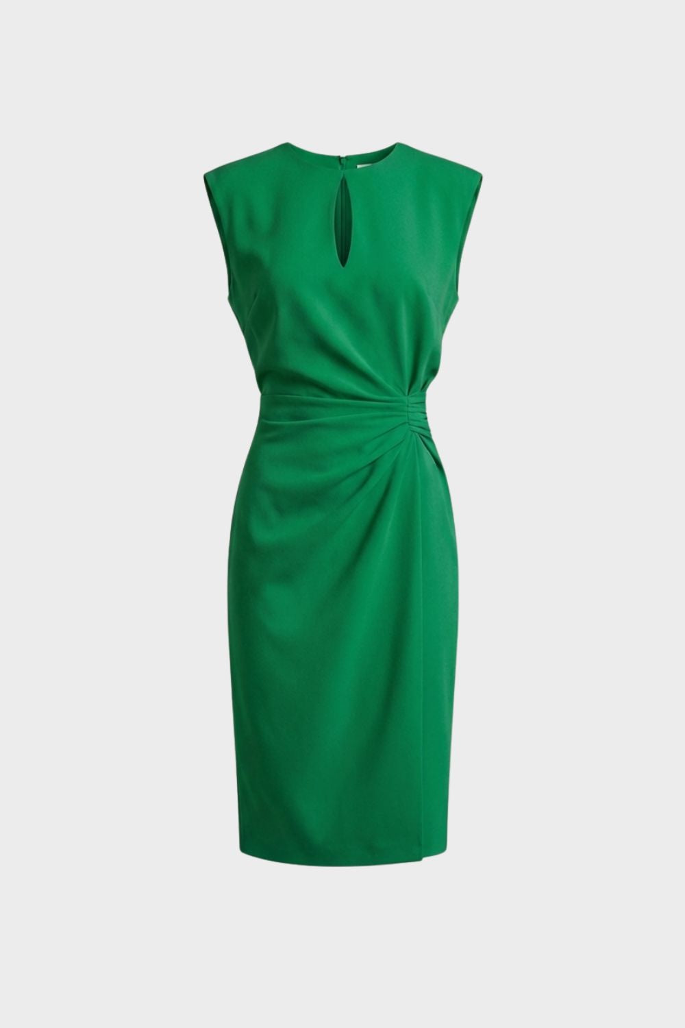 Women's Sleeveless Keyhole Neck Midi Dress | Ruched Detail