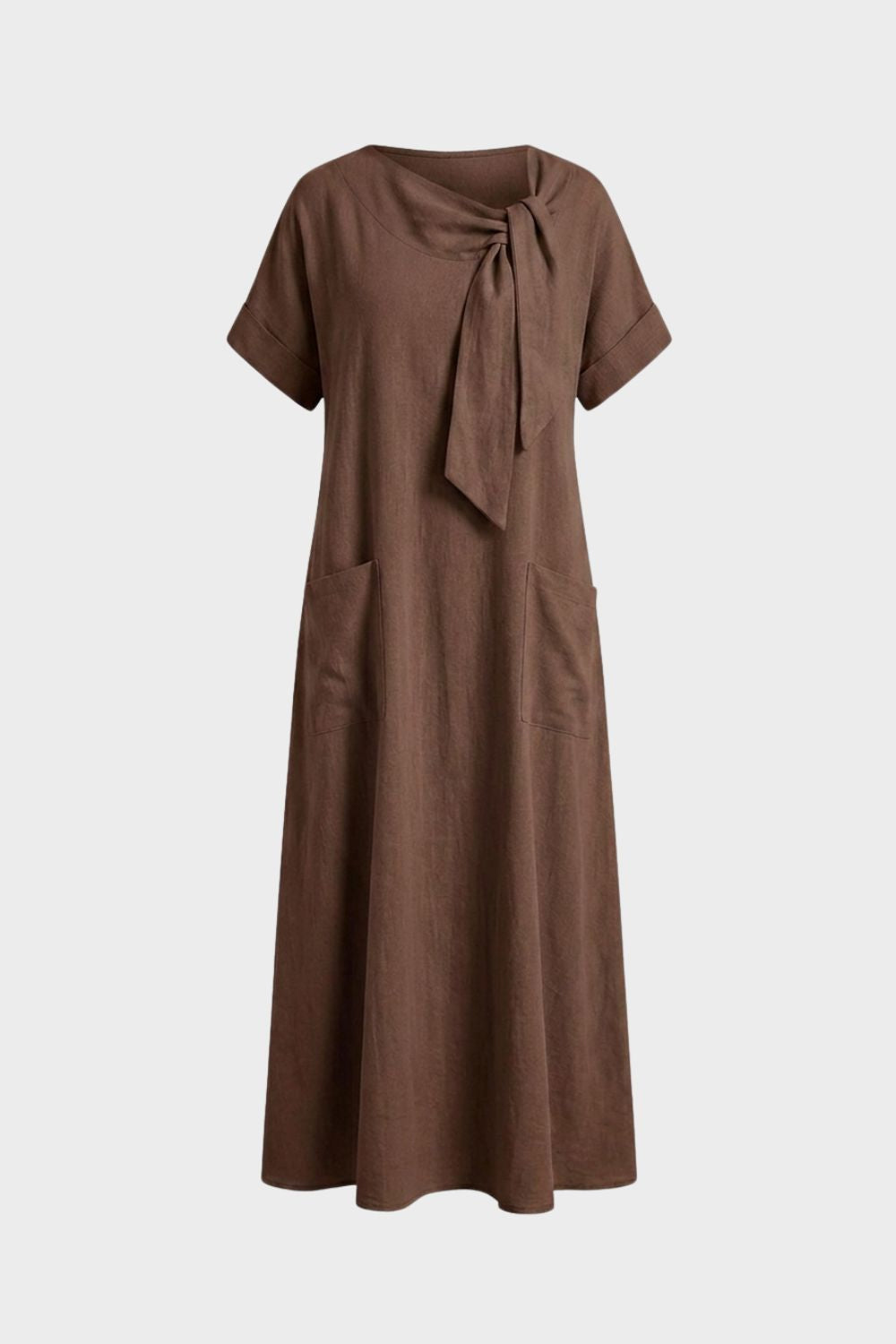 Women's Short Sleeve Round Neck Loose Dress | Maxi