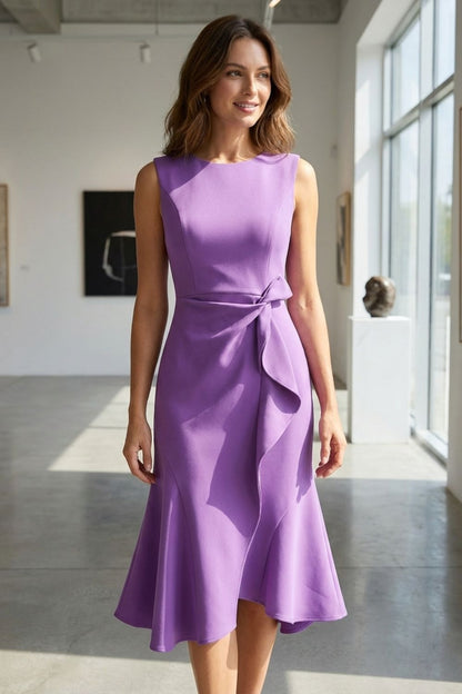 Women's Sleeveless Midi Dress | Draped