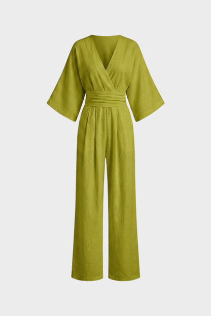 Women's Short Sleeve Wrap Style Jumpsuit | Everyday Wear