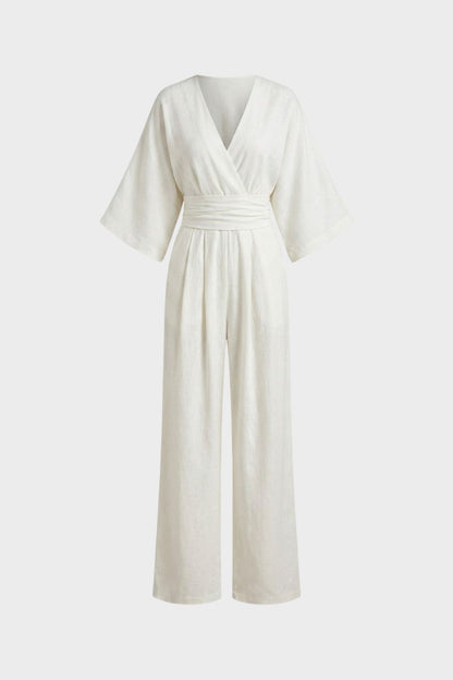 Women's Short Sleeve Wrap Style Jumpsuit | Everyday Wear