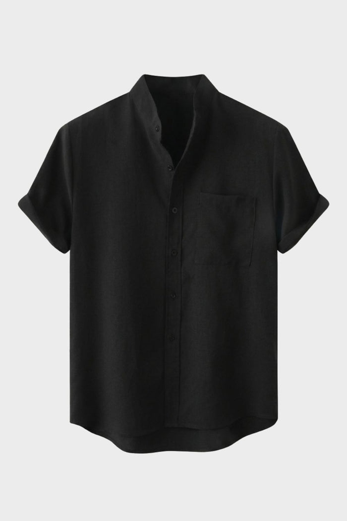 Men's Short Sleeve Stand Collar Shirt | Summer