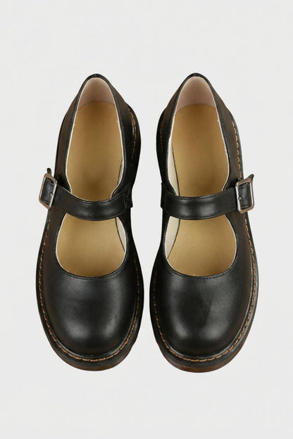 Women's Ballerina Shoes with Strap and Buckle