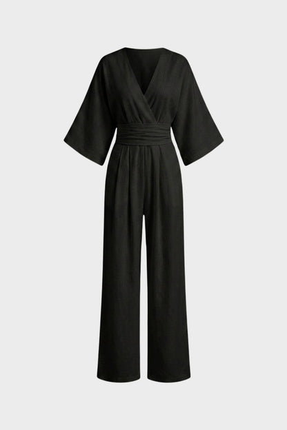 Women's Short Sleeve Wrap Style Jumpsuit | Everyday Wear