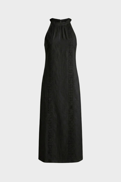 Women's Lace-Trim Linen Maxi | Slit
