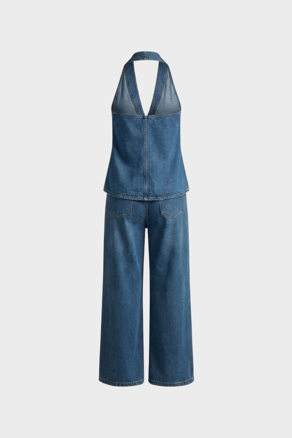 Women's Sleeveless V Neck Wide Leg Jumpsuit | Casual Style