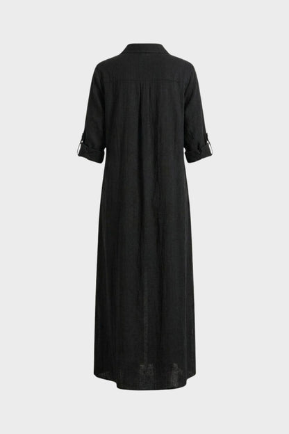 Women's Short Sleeve Shirt Style Dress | Maxi