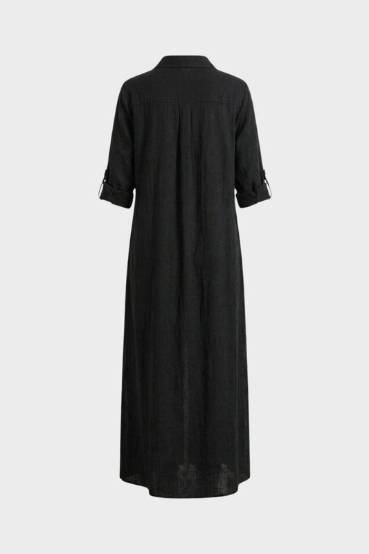 Women's Short Sleeve Shirt Style Dress | Maxi