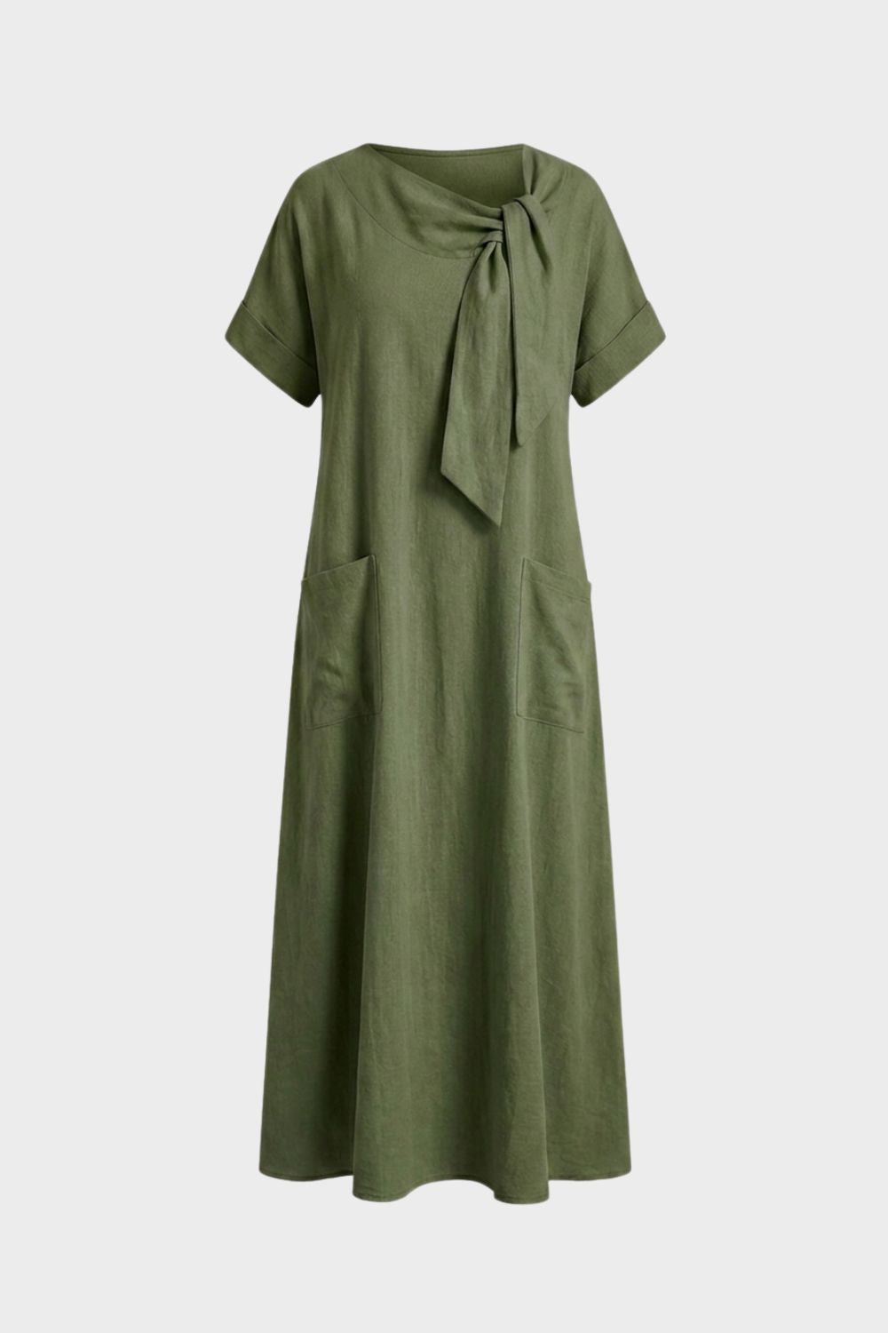 Women's Short Sleeve Round Neck Loose Dress | Maxi