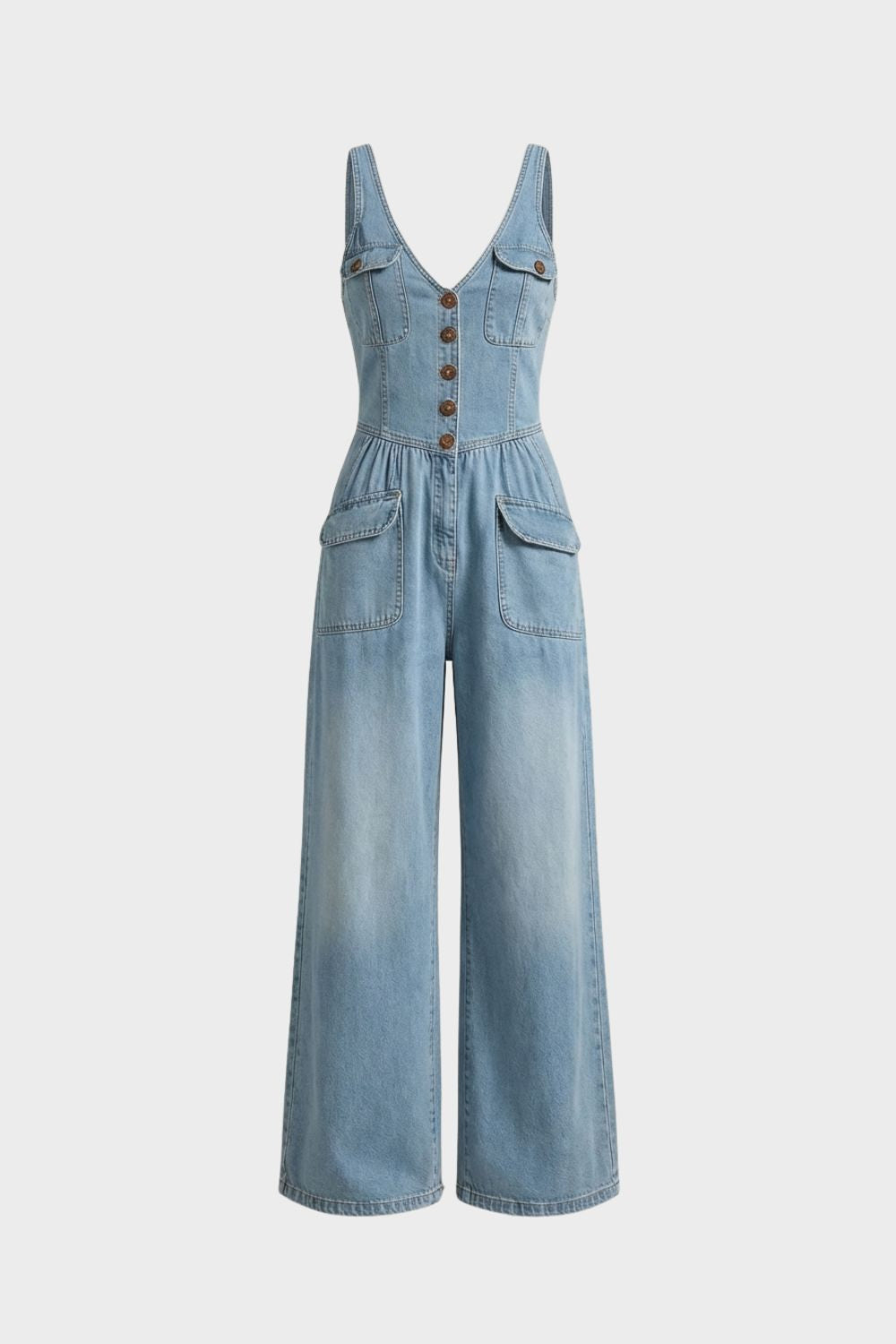 Women's Casual Jumpsuit With Wide-leg Pants