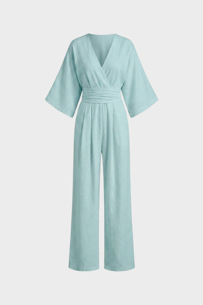 Women's Short Sleeve Wrap Style Jumpsuit | Everyday Wear