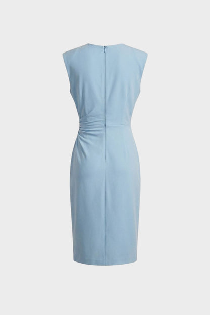 Women's Sleeveless Keyhole Neck Midi Dress | Ruched Detail