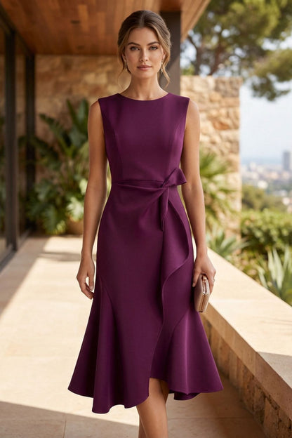 Women's Sleeveless Midi Dress | Draped