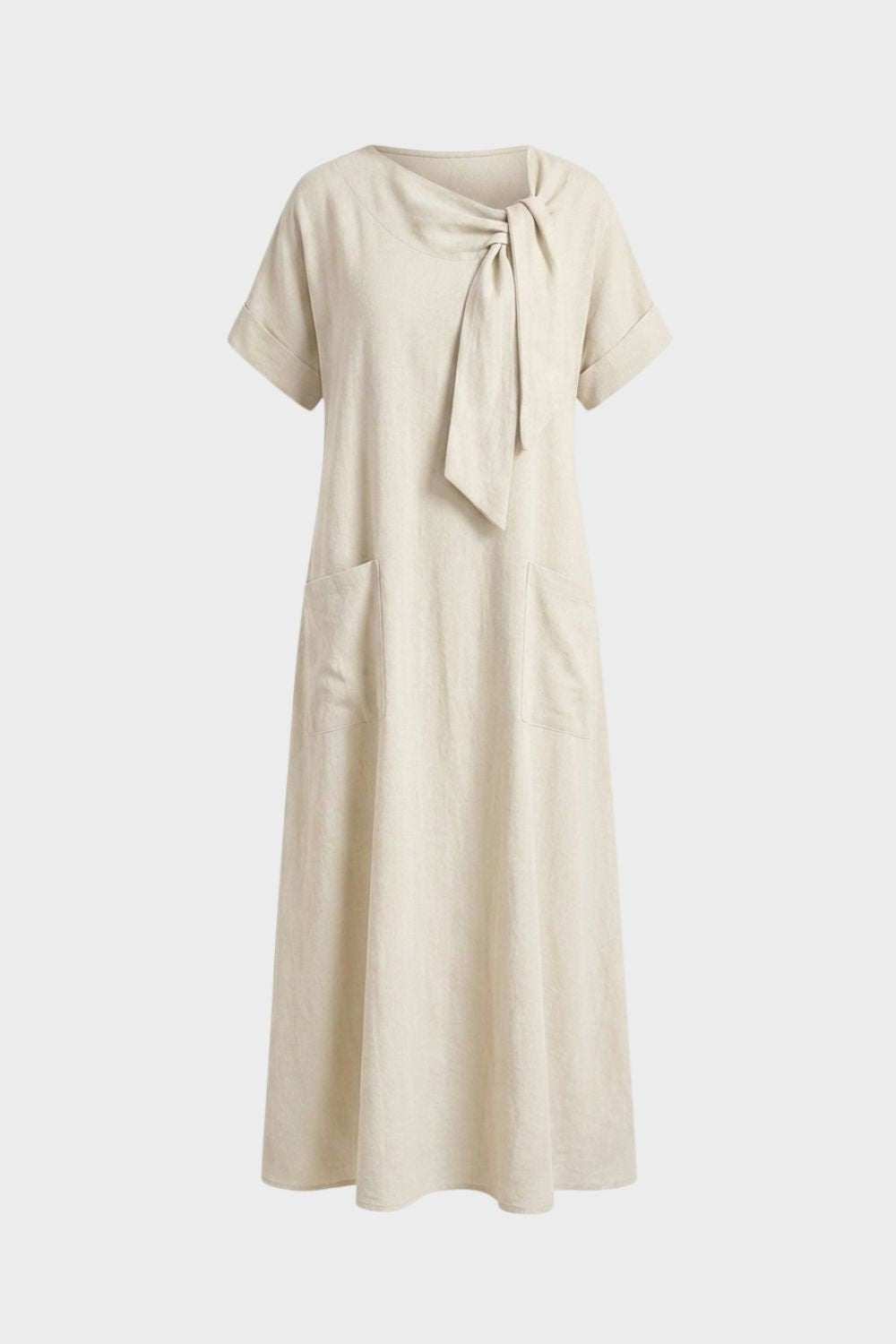 Women's Short Sleeve Round Neck Loose Dress | Maxi
