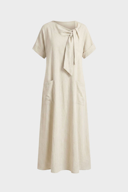 Women's Short Sleeve Round Neck Loose Dress | Maxi