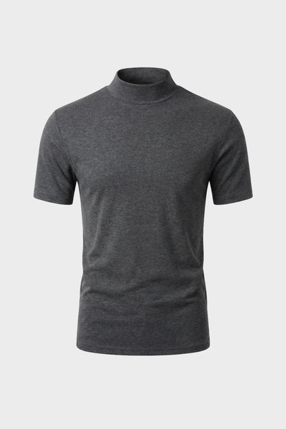 Men's Short Sleeve High Neck T-Shirt | Fitted