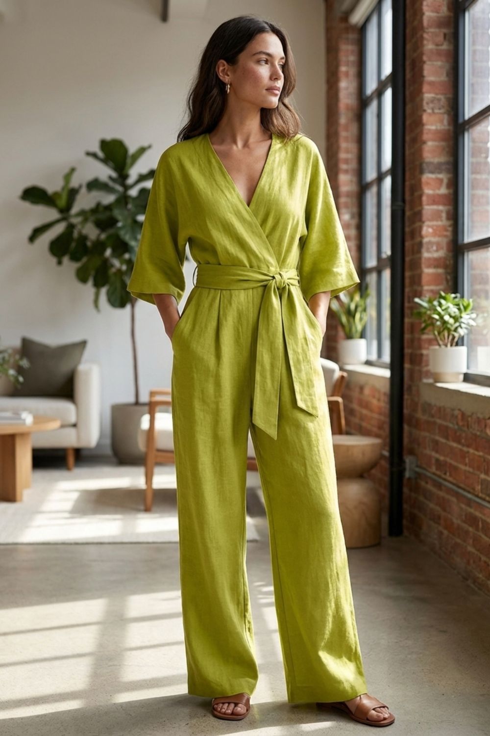 Women's Short Sleeve Wrap Style Jumpsuit | Everyday Wear