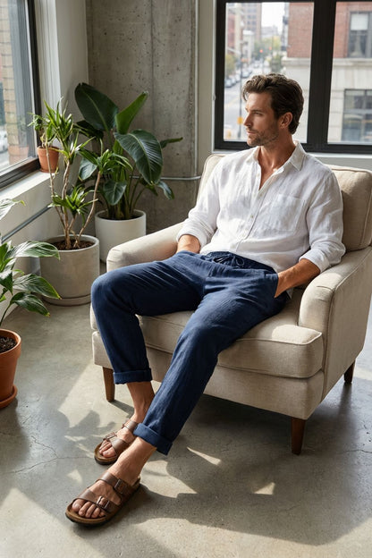 Men's Japan Style Relaxed Fit Casual Pants | Tapered Leg