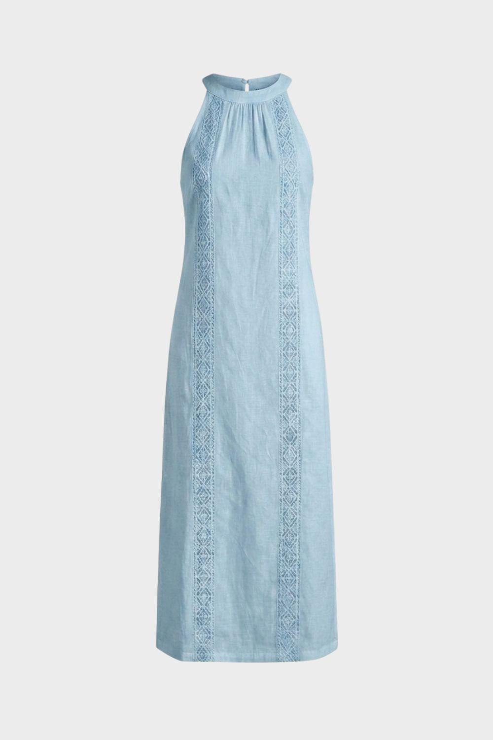 Women's Lace-Trim Linen Maxi | Slit