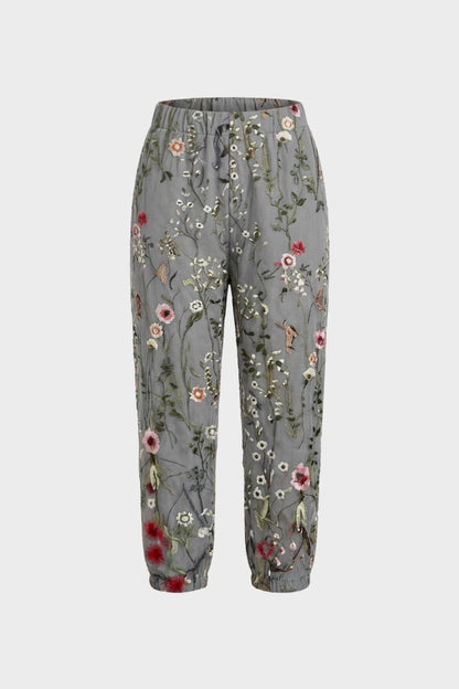 Women's Loose Fit Drawstring Pants | Striped Pattern