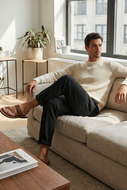 Men's Japan Style Relaxed Fit Casual Pants | Tapered Leg