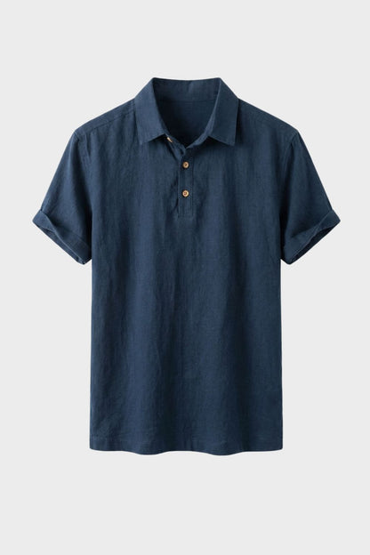 Men's Japan Style Minimal Button Placket Casual Shirt | Short Sleeve