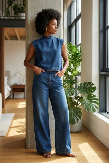 Women's Sleeveless Top and Wide Leg Pants Set | Everyday Wear