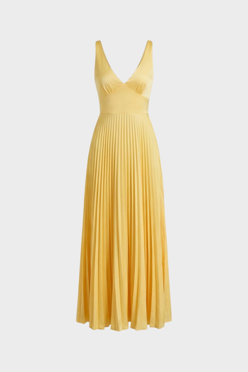 Women's Sleeveless V Neck Maxi Dress | Pleated Skirt