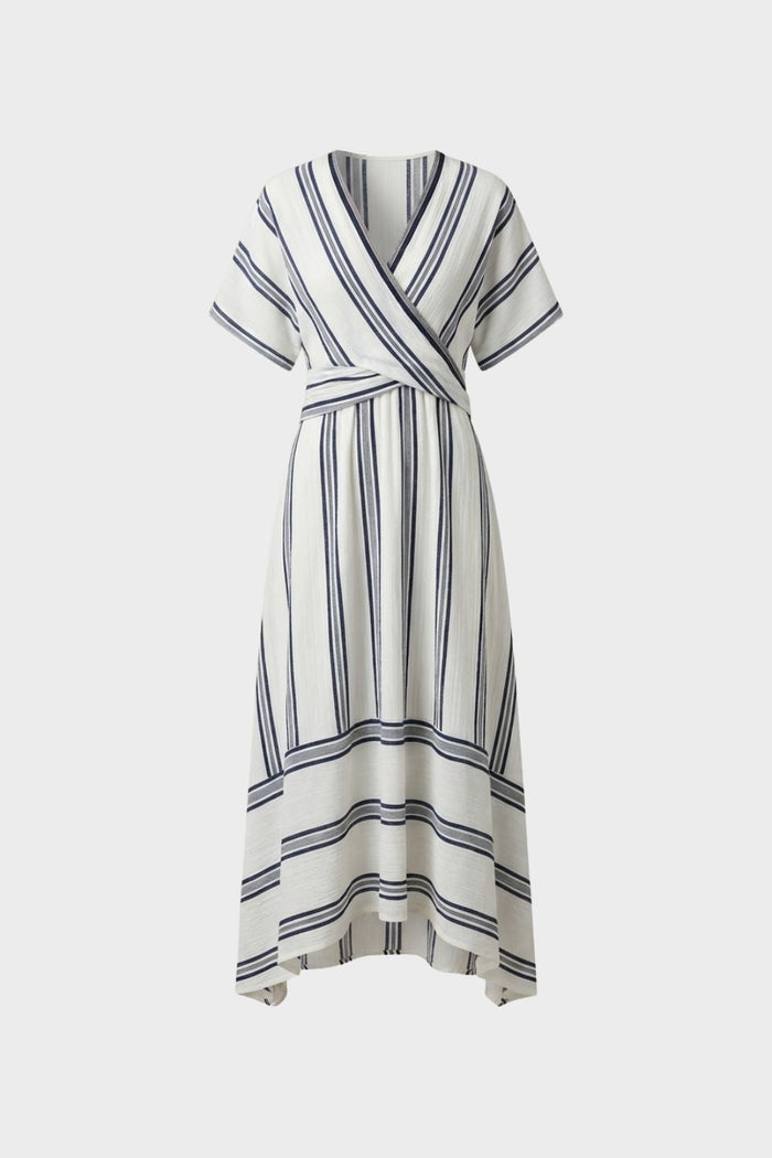 Women's Striped Wrap Maxi | V-Neck