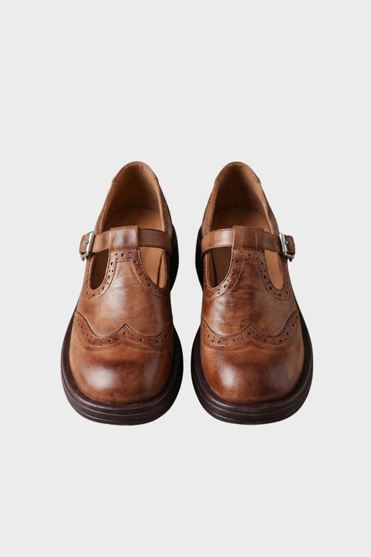 Women's Round Toe Mary Jane Shoes | Strap Detail