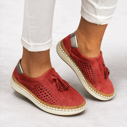 Women's slip-on sneaker with perforated side panel and tassel detail – 4