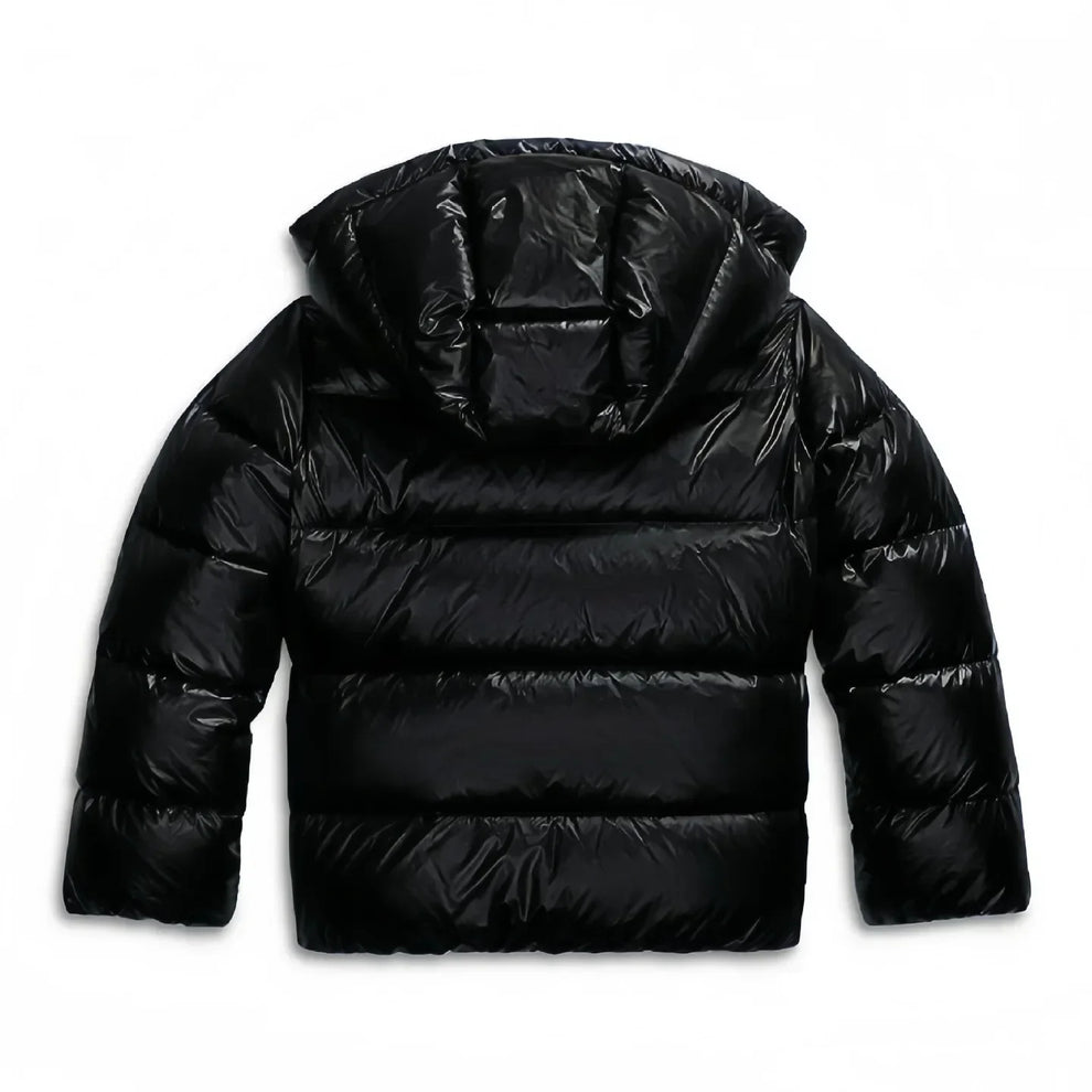 Women's cropped puffer jacket with detachable hood and ribbed cuffs – 8
