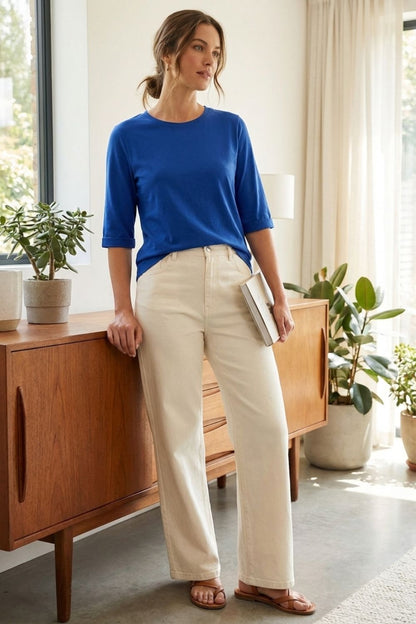 Women's Short Sleeve Round Neck T-Shirt | Casual Style