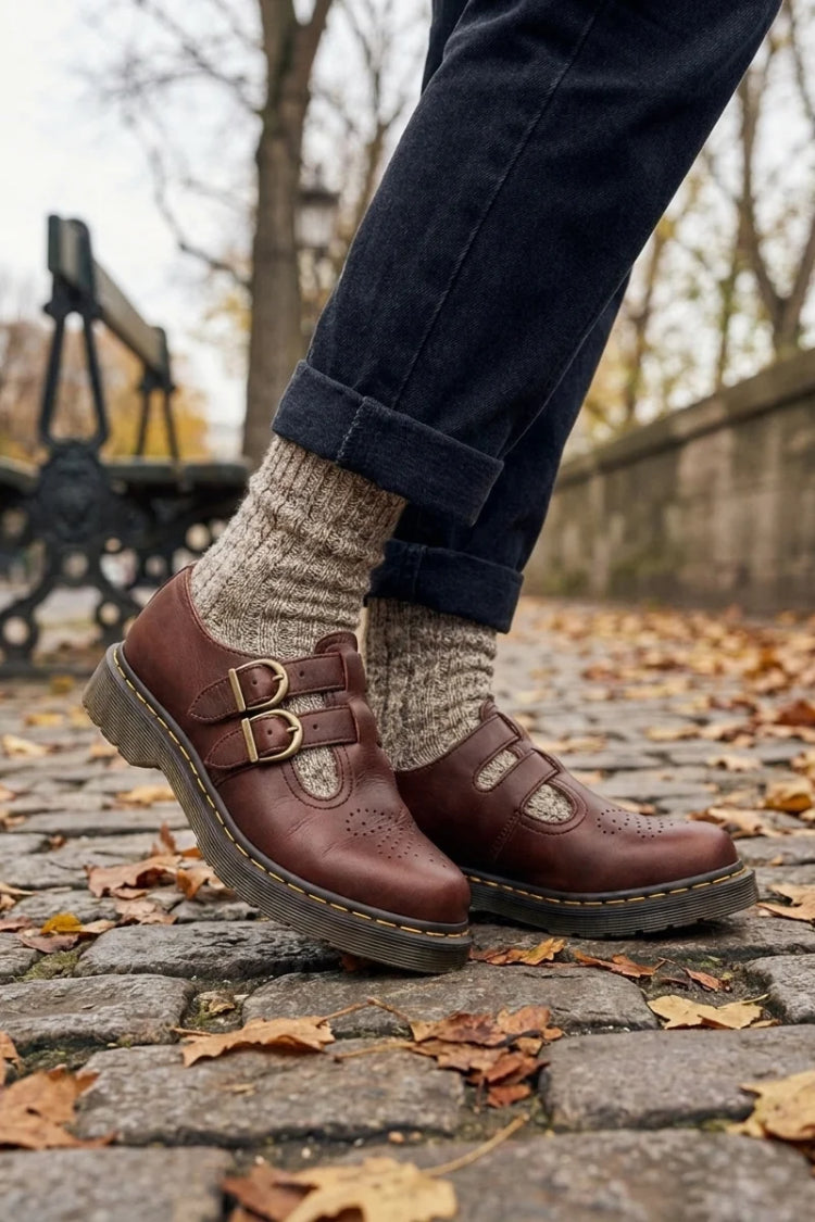 Women's Buckle Mary Jane Shoes | Round Toe