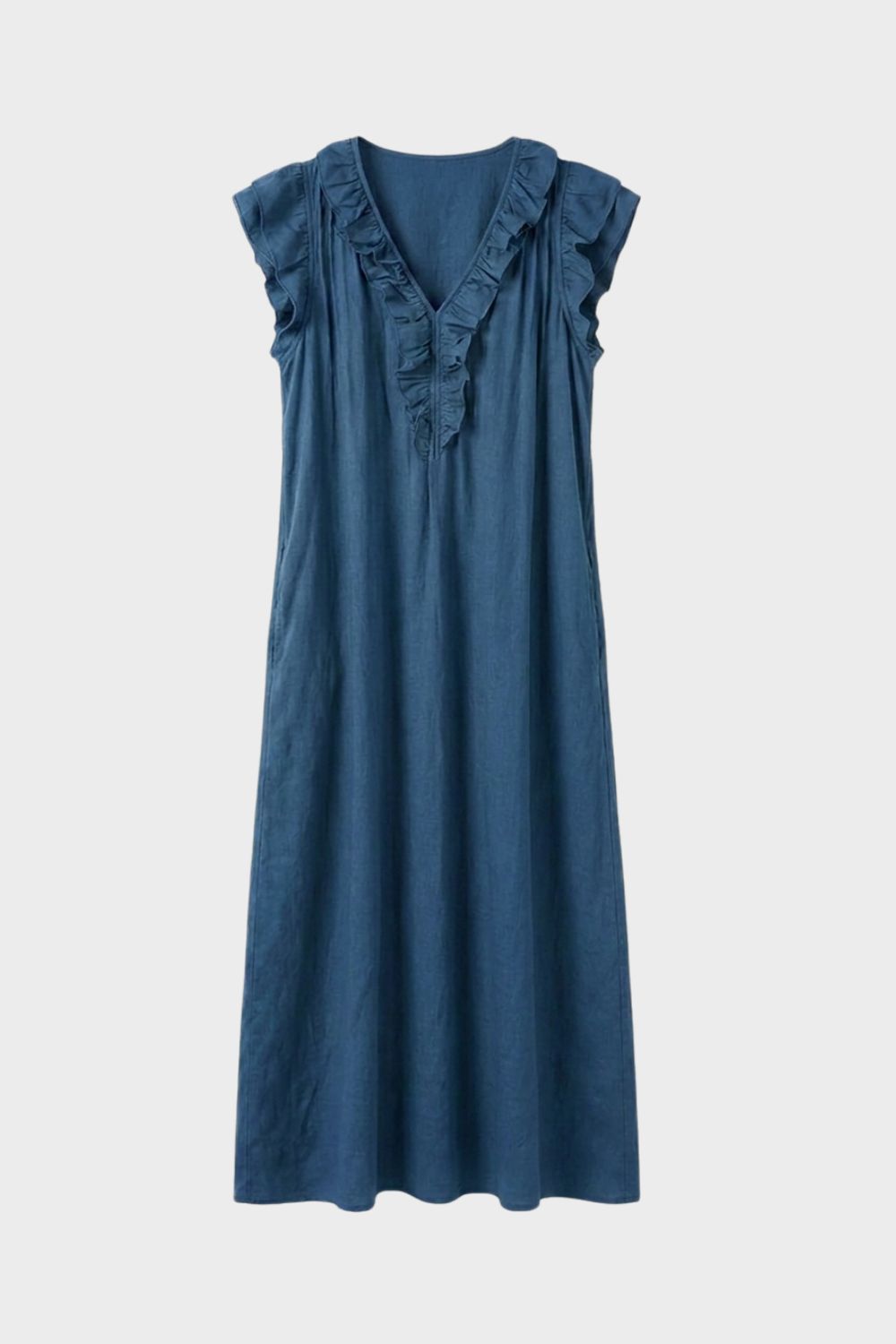 Women's Linen-Look Maxi Dress | Ruffle