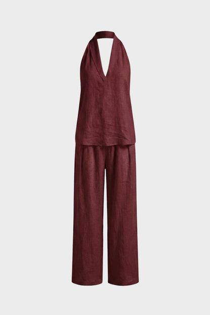 Women's Sleeveless Loose Fit Top and Pants Set | Summer Look