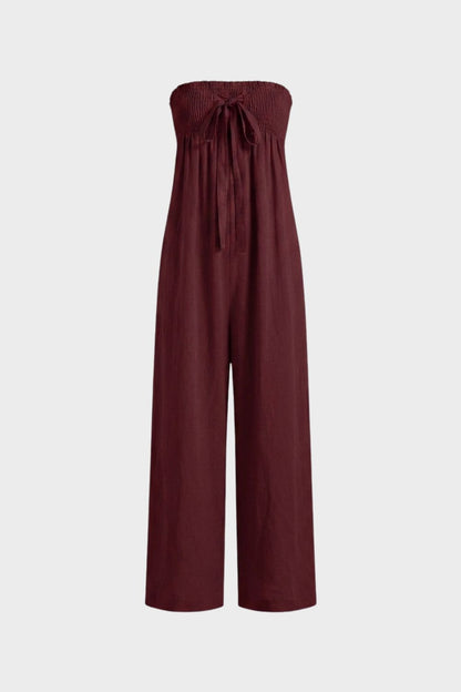 Women's Strapless Wide Leg Jumpsuit | Casual Style