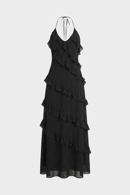 Women's Ruffle Maxi Dress | Halter
